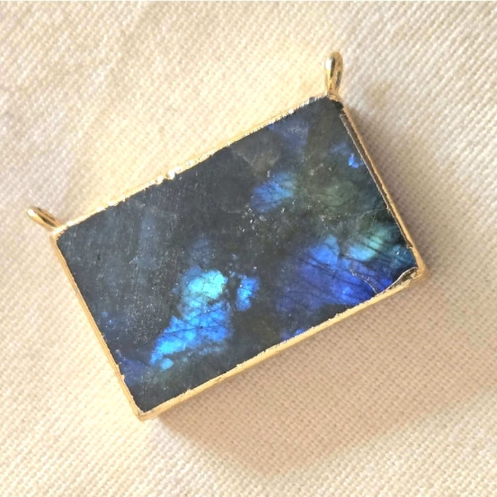 Rectangular Labradorite Connector Pendant